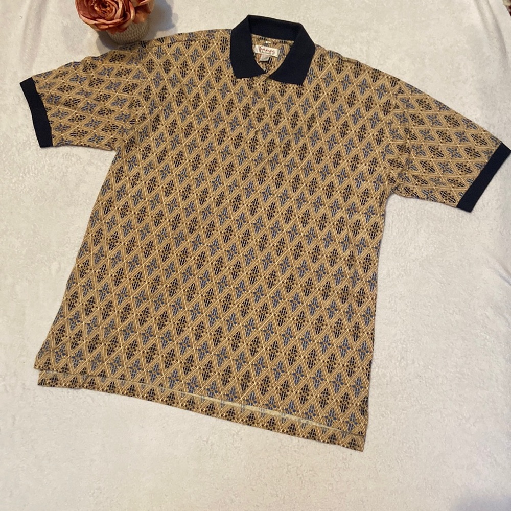 SAUCE BY BERNIE Vintage Size L Polo Shirt Great Print